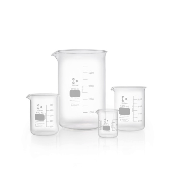 DWK DURAN® Beaker, low form with graduation and spout, 250 ml