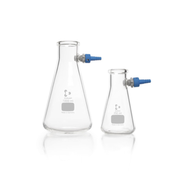 DWK DURAN® Filtering flasks, Erlenmeyer shape, with KECK assembly set, 2000 ml