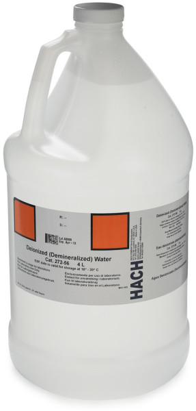 Hach Water, deionised and demineralised, 4 L