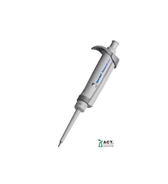 Eppendorf Research® plus Basic, single-channel, variable, 2 - 20 µL, light gray