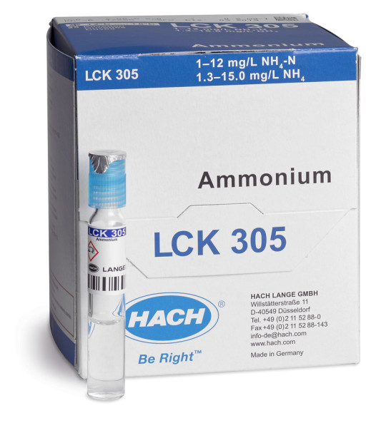 Hach Ammonium Küvetten-Test 1,0-12,0 mg/L NH4-N, 25 Bestimmungen