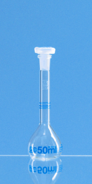 BRAND Volumetric flasks with 3 marks, DAkkS-calibrated, BLAUBRAND®, A, DE-M, 10 ml