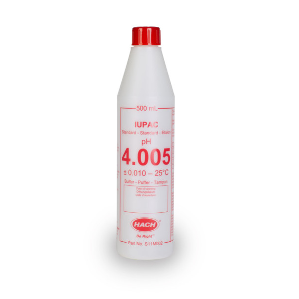 Hach Zertifizierte Puffer-Standardlösung, IUPAC, pH 4,005, 500 mL.