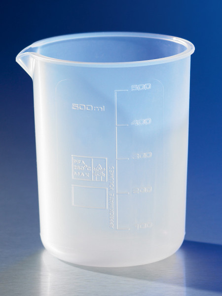 Corning® Reusable Plastic Low Form 100 mL Beaker, Perfluoroalkoxy-copolymer