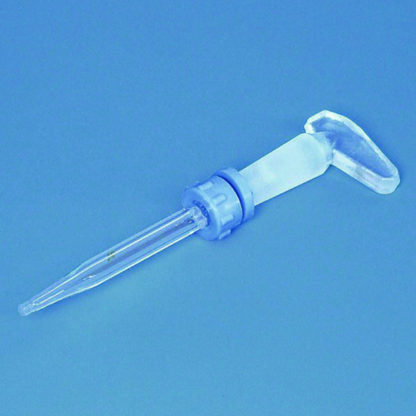 BRAND Straight burette stopc./spare key amber f. burette cap. 25+50 ml securing device