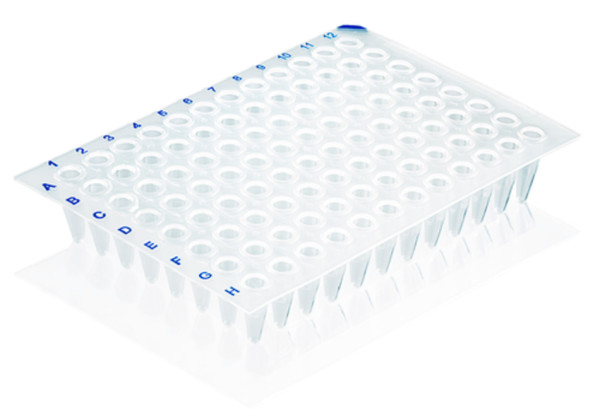 BRAND PCR-Set 3: 50x PCR-Platten, 96-well, halberRahmen, Low Profile, farblos + 50xVerschlussfolien