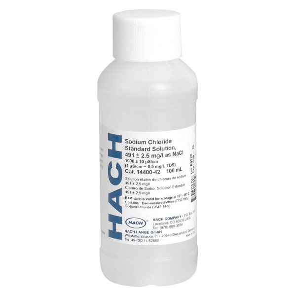 Hach Conductivity Standard Solution, 1990 µS/cm, NaCl, 100 mL