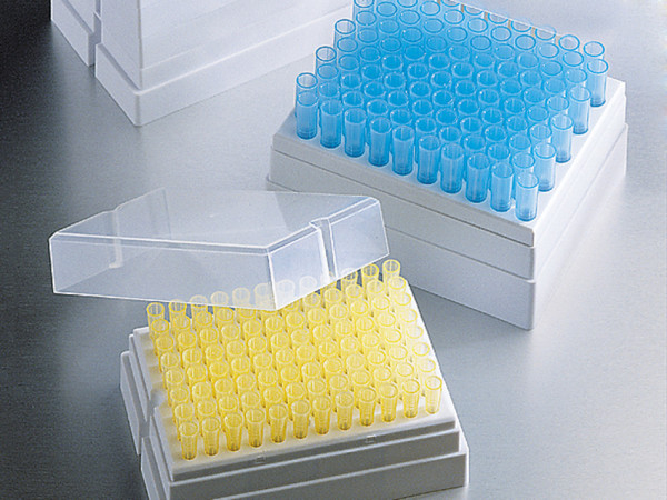 Corning® 1-200 µL Universal Fit Stack Rack Pipet Tips, Natural, Nonsterile, 2 Stacks/Case, 10 Racks/Case, 960 Tips/Case