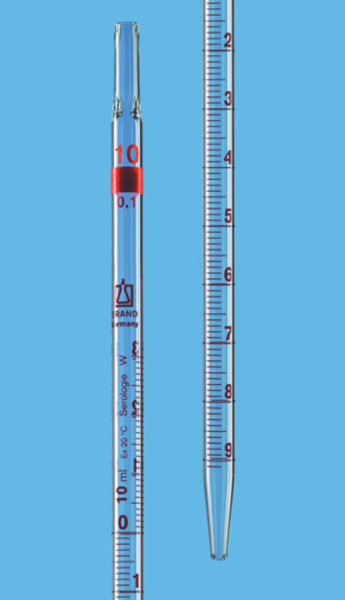 BRAND Messpipette, Serologie, völliger Ablauf 10 ml:0,1 ml Spitzen-D.ca. 3 mm AR-Glas