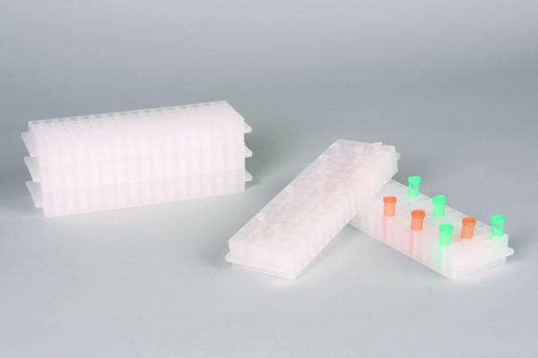 SP Bel-Art Reversible PCR and MicrocentrifugeTube Rack; For 0.2ml or 1.5-2.0ml Tubes, 80Places, Natural (Pack of 5)