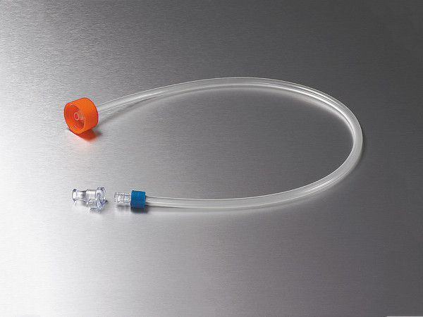 Corning® 33 mm Polyethylene Filling Cap with 1/4 (6.4 mm) ID Tubing with a Male MPC Coupling and a Female MPC End Cap