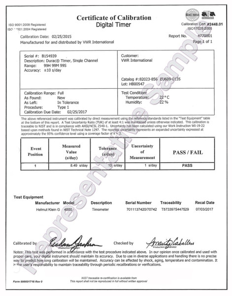 SP Bel-Art, H-B DURAC Single Channel ElectronicTimer with Memory and Clock and Certificate ofCalibra